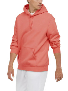 Sweat-shirt à capuche rouge pour homme, couleur unie, en molleton de coton, décontracté, pour l'automne, avec poche avant, coupe classique - Product Image 3