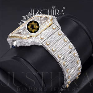2026 Most Selling Two Tone Moissanite Diamond Watch for Business Gift Luxury <b>Wristwatch</b> with Finishing Available For Sale - Product Image 3
