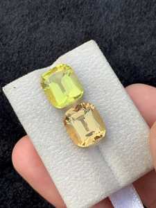 Pareja de gemas sueltas de citrino limón natural con corte inverso para la fabricación de pendientes y joyería, regalo para mujeres. - Product Image 3