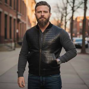 Chaleco de Cuero para Hombre, Estilo Bomber, Transpirable, para Otoño, Ideal para Trajes - Product Image 2