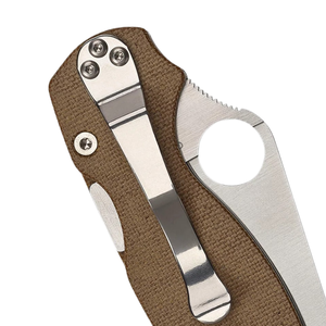 Cuchillos Plegables de Alta Calidad con Mango Texturizado Marrón, Hoja Afilada de Acero Inoxidable, Orificio para el Pulgar y Clip Metálico para Bolsillo - Product Image 5