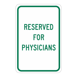 Panneau de signalisation médicale Brady haute visibilité intérieur/extérieur - Zone réservée aux médecins - Panneau d'avertissement routier - Product Image 1