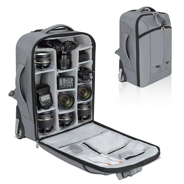 Wholesale New Large-Capacity Hard-Sided Camera Trolley Bag for Outdoor, Sturdy and Professional, Customizable Logo Camera OEMBag