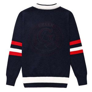 Cardigans en tricot de haute qualité pour femmes, style universitaire, col en V, avec logo brodé personnalisé, style preppy. - Product Image 2