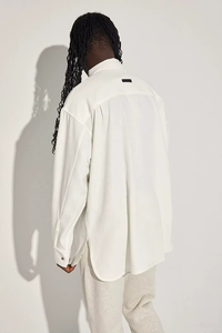 Chemises habillées 100 % coton pour hommes, chemises boutonnées à manches longues, chemises blanches oversize, chemisiers décontractés - Product Image 2