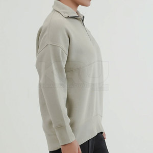 Sweat-shirt léger 100 % coton décontracté, lavé, respirant, pour femme, avec demi-fermeture éclair, confortable pour une utilisation toute la journée, idéal pour la saison hivernale. - Product Image 2