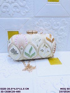 Luxury Handmade Embroidered <b>Clutch</b> Bags | Women Evening <b>Wedding</b> Party Bag Women Designer Evening <b>Clutch</b> Purse with Chain - Product Image 3