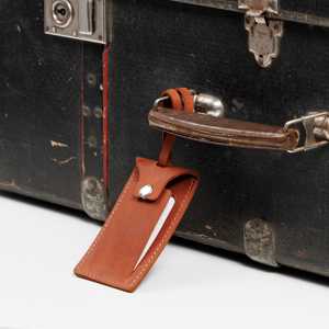 Genuine Leather Luggage <b>Tags</b> Custom Logo Privacy Flap Travel Bag <b>Tags</b> Luxury <b>Suitcase</b> Labels Wholesale LMP-0289 - Product Image 3