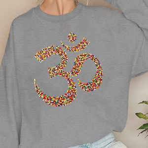 Sweat-shirts décontractés pour femmes en tricot imprimé avec un symbole Om et des cercles - Product Image 3