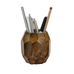 Portalápices de Madera de Mango Hecho a Mano con Patrones Tallados |   Venta al por mayor - Product Image 3