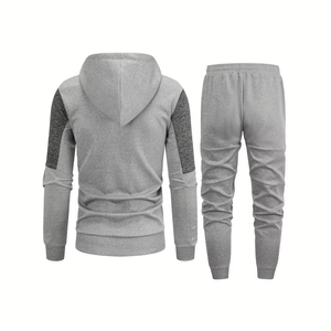 Conjunto Deportivo de 2 Piezas con Capucha, Bordado e Impreso, 100% Algodón, para Invierno, Elegante, Transpirable, Absorbente de Sudor, Cómodo para Uso Diario - Product Image 6