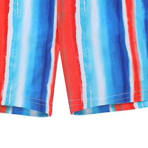 Men Stripe <b>Print</b> Swim Shorts Quick Dry Beach Shorts Elastic Waist Drawstring Summer Swimming Trunks Custom Logo OEM - Product Image 5