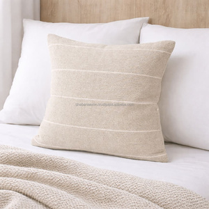 Housse de coussin ivoire tissée à la main 50 × 50 cm, coussin décoratif texturé, accent décoratif neutre, décoration scandinave - Product Image 5