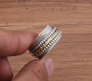 Bague de mariage en argent sterling 925 sertie de pierres, pour femmes et hommes, minimaliste, polie, empilable, bijoux de fête - Product Image 2