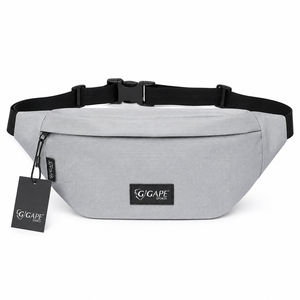 Sac banane unisexe en toile 2026 avec sangle réglable, fermeture éclair, léger, gris uni, pour activités de plein air, sport et usage décontracté, prix abordable - Product Image 3