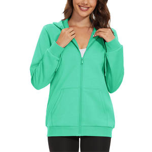 Sweat à capuche zippé sur mesure pour femme, coupe ample, épaules tombantes, grande taille, 100 % coton 300g, entièrement zippé - Product Image 4