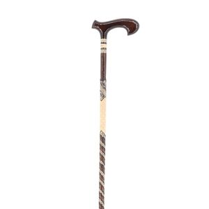 Bastón de madera con acabado antiguo y mango superior de latón, elegante ayuda de apoyo para personas mayores, para caminar y hacer senderismo. - Product Image 4