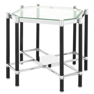 Mesa Central de METAL y oro con tapa de vidrio, mesa de centro de lujo para sala de estar, muebles, superventas, BAR - Product Image 6