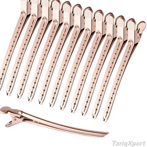 Pinzas de Pelo de Cocodrilo Metálicas de Alta Calidad, Pinzas de Pico de Pato para Estilismo de Salón, Juego de 12 Unidades Plateadas - Product Image 4