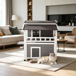 Cuccia Rettangolare Riscaldata per Gatti, Elegante Arredo per Animali Domestici da Interno, Villa per Cani e Piccoli Animali, Utilizzabile anche all'Esterno, Casette per Uccelli - Product Image 4