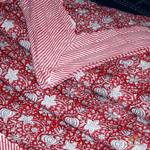 Coton traditionnel indien Jaipuri Razai couette imprimée à la main et cousue à la main couette en coton imprimé floral - Product Image 5