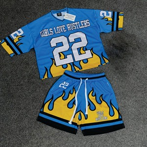 Conjunto de camiseta y pantalones cortos deportivos de verano para hombre, personalizados, de secado rápido, de malla, transpirables, informales, deportivos. - Product Image 6