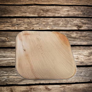 Assiette en bambou en bois de feuille de palmier Areca biodégradable pour la fête Assiette carrée de vaisselle en feuille de palmier de 8" - Product Image 1