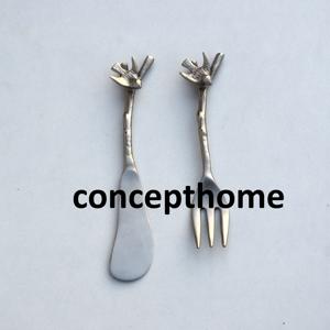 ส้อมผลไม้ ส้อมเค้ก ส้อมสลัด สแตนเลสอย่างดี ดีไซน์หรูหรา สีทอง พร้อมสลักโลโก้ตามสั่ง - Product Image 4