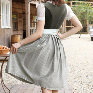 Robe de demoiselle d'honneur à manches courtes, tenue bavaroise traditionnelle, dirndl à lacets, tenue une pièce, dirndl pour femmes adultes - Product Image 2