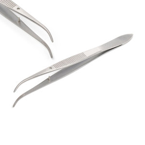 Medical Uses Customized Logo Stainless Steel Surgical Adson-Brown Tissue and Grasping Forceps 12 cm / 4.7", curved, 7x7 <b>Teeth</b> - Product Image 6