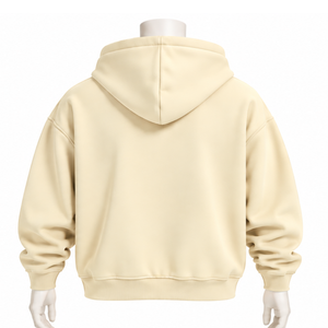 Neutral Men's <b>Full</b> <b>Zip</b> <b>Hoodie</b> Heavyweight Fleece Chenille Letter Patch Regular Fit Casual Streetwear Winter Front Pockets - Product Image 2