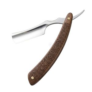 Rasoir à lame droite avec manche rose, rasoir manuel en acier inoxydable, outil professionnel de barbier, fournitures de rasage à lame unique - Product Image 3