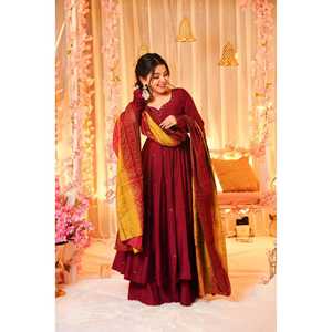 AANIYA'S Conjuntos de mujer Anarkali Style Plazzo Suit - Product Image 3
