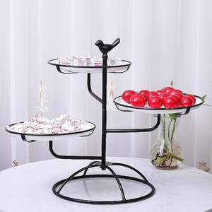 Aluminium <b>Rotating</b> Multi Layer <b>Cake</b> <b>Stand</b> Creative Dessert Display Cupcake <b>Stand</b> with Ceramic Pastry Tray for Tea Party - Product Image 4