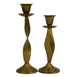 Vintage Style Solid Brass <b>Twisted</b> Handmade Eco-friendly <b>Candlestick</b> Holders Elegant Modern <b>Taper</b> Candle Stand Christmas Wedding - Product Image 1