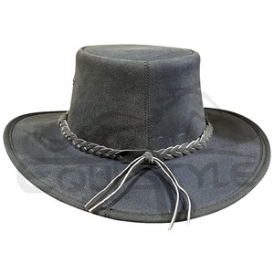 Suede Leather <b>Hat</b> Olive Green Western Braided <b>Band</b> Vintage Outdoor Unisex Four Seasons Custom Cowboy <b>Hat</b> - Product Image 3