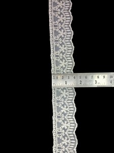 Ruban en nylon floral festonné, brodé de dentelle en organza blanc élégant, léger et écologique, directement de l'usine, pour vêtements - Product Image 4