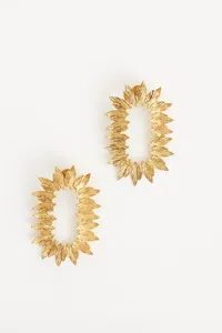Boucles d'oreilles créoles de luxe plaquées or 18 carats pour femmes, bijoux tendance, boucles d'oreilles créoles en acier inoxydable de qualité supérieure, hypoallergéniques - Product Image 4