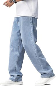 Pantalon Jean Baggy Homme Tendance Streetwear Délavé à l'Acide avec Logo Personnalisé – Vente en Gros - Product Image 4