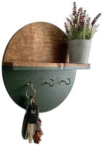 Support mural en bois pour clés, style ferme, élégant, avec crochets, durable, décoration intérieure, fournisseur en gros - Product Image 3