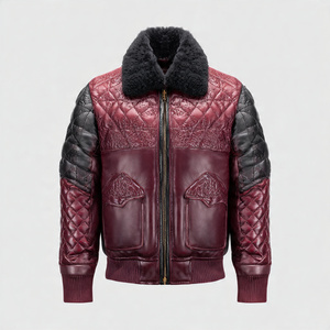 Veste en cuir et fourrure de luxe de haute qualité pour hommes - Product Image 1