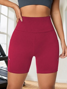 Shorts de yoga côtelés sans couture pour femmes, taille haute, pour la gym, l'entraînement, le fitness, extensibles, shorts de sport - Product Image 1