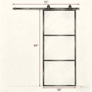 Puerta Corredera Interior Minimalista con Acabado de Espejo, Kit de Herrajes de Vidrio Simple para Sala de Estar, Dormitorio, Villa - Product Image 5
