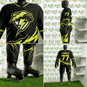 Uniforme de hockey sur glace de qualité supérieure, fabrication en usine, séchage rapide, prix de gros, uniforme de hockey sur glace à manches longues pour toutes les saisons - Product Image 5