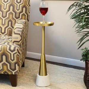 Premium Metal Drink <b>Table</b> For Bedroom Lounge Setup With <b>Minimalist</b> Finish And Functional Round Top - Product Image 3
