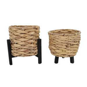 Hot Selling High Quality Natural Water Hyacinth <b>Stand</b> Planter Pot for Home Furniture Decor Garden Direct Vietnam Factory - Product Image 1