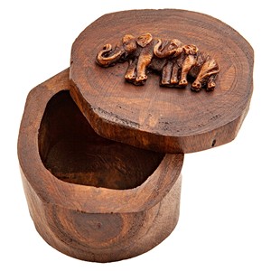 Unique Hand-Carved Teak Wood <b>Trinket</b> <b>Box</b> - Wholesale from India - Product Image 2