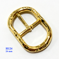 Boucle de ceinture ovale personnalisée en alliage de zinc pour sangle de bagage en cuir, 24 mm
