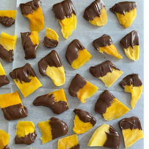 Tranches de mangue séchée bio Expad, couvertes de chocolat, faibles en sucre, sans OGM, parfumées, douces, sucrées, gourmandes, conservées dans l'eau - Product Image 5