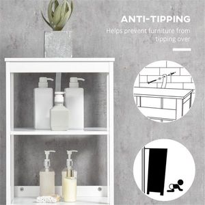 Mobiletto Moderno Salvaspazio in MDF Bianco per Soggiorno e Bagno con Finitura Verniciata - Product Image 5